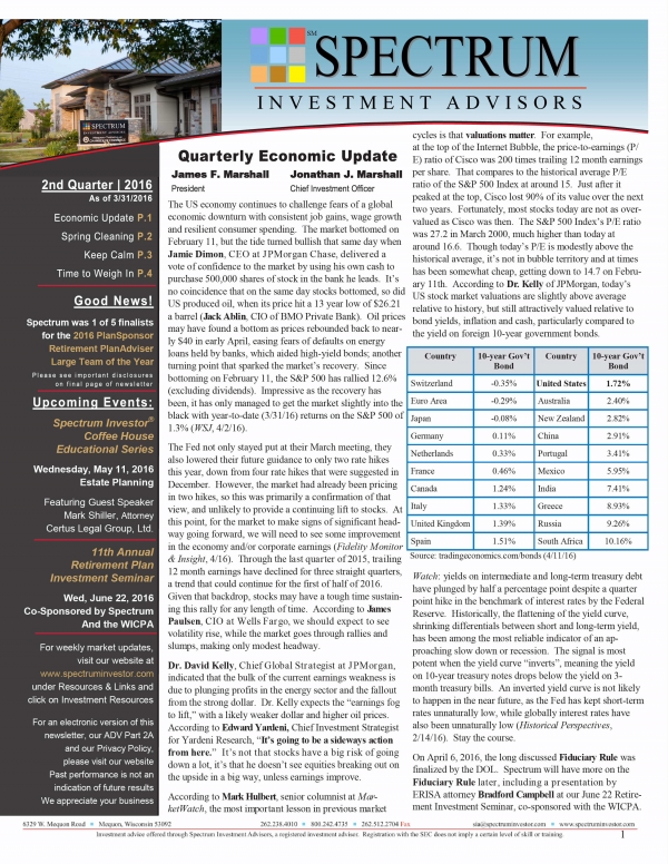 2016 Newsletters